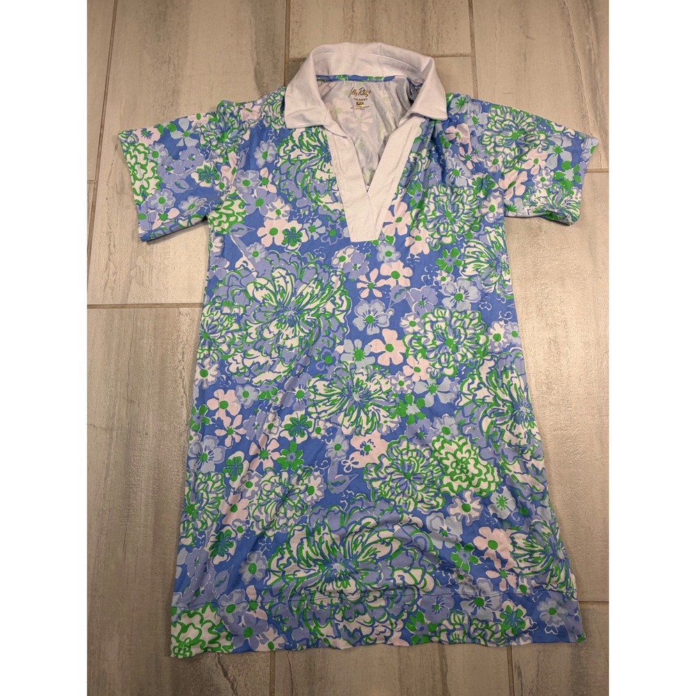 Lilly Pulitzer Alden Dress Sunwashed Blue Plumes In Bloom UPF 50 Size XS